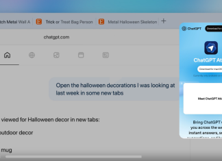 OpenAI Launches ChatGPT Atlas: AI-Powered Web Browser Screenshot of ChatGPT Atlas browser showing AI opening Halloween decor pages with voice-like command interaction.